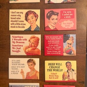 Retro Sarcastic Fridge Magnet Bundle (10)Vintage Housewife Humor Novelty Magnets